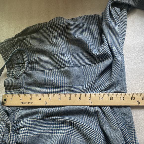 Etro Pants Womens 46 Blue Tan Plaid Trousers‎ Cropped Drawstring Pockets Italy - Picture 7 of 10